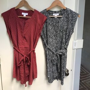 Motherhood maternity sleeveless waste tie tops